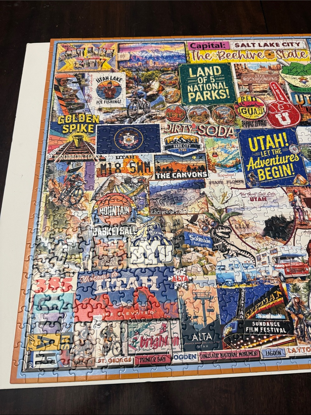 White Mountain I Love Utah Jigsaw Puzzle. 1000 pieces. Complete has poster - Picture 4 of 7
